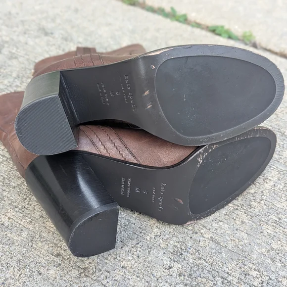 Brown Leather Ankle Boots kate spade new york Women's Baise Boot 8 - Picture 9 of 10